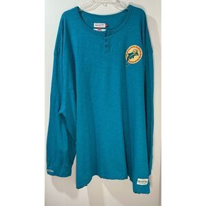 Mitchell & Ness NFL Throwback Miami Dolphins long sleeve shirt sz 6XLB. #13-0314